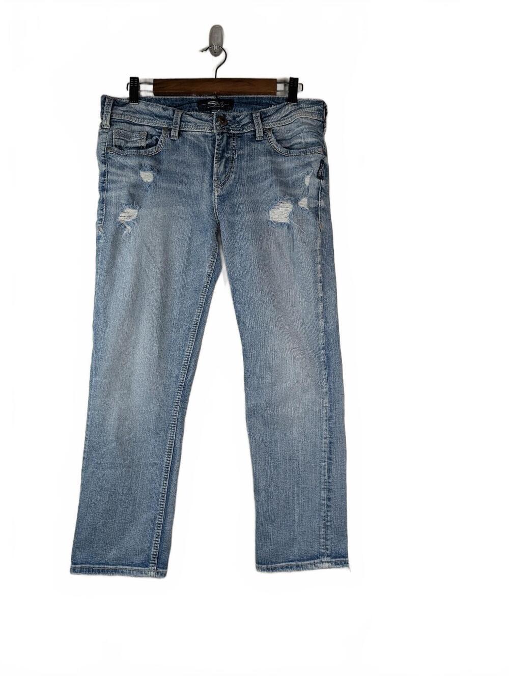 Silver Jeans Co. Elyse Distressed Capri Curvy Fit Women's Jeans Size 6 Y2K